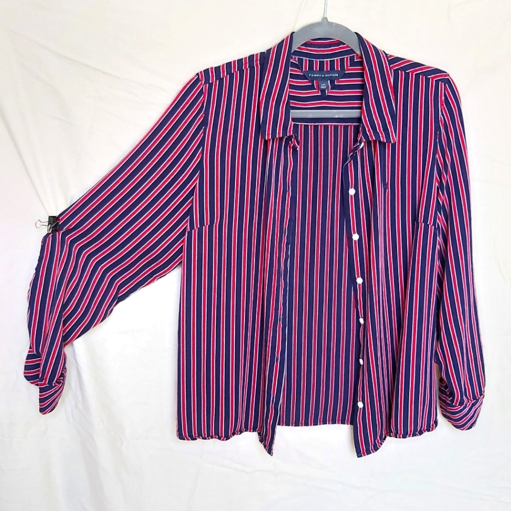 Tommy Hilfiger Striped Button Up Shirt L/G